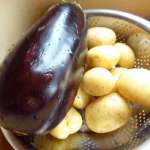 Pommes de terre et aubergine sauce douce 1