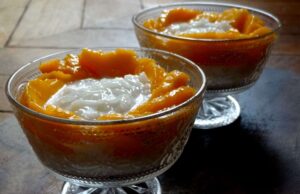 Riz gluant à la mangue et lait de coco (Laos) riz-gluant-au-lait-de-coco-et-mangue