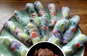 Rouleaux de printemps sauce cacahuète rouleaux-de-printemps-aux-legumes
